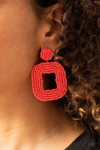 Paparazzi Accessories ❋Beaded Bella - Red Post Earrings❋ Flat Rate Ship $4.50❋