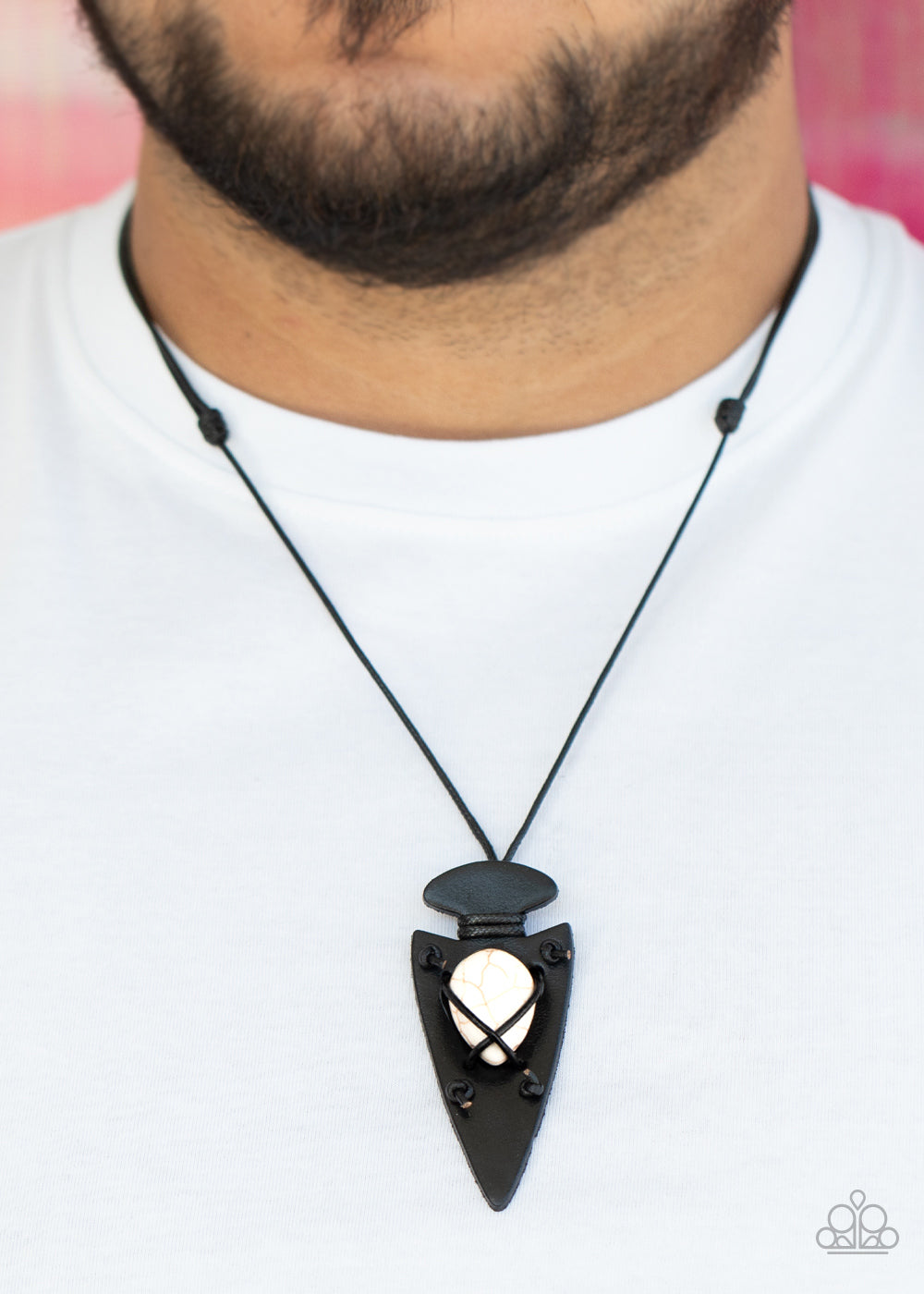 Paparazzi Accessories ✽ Men's Hold Your ARROWHEAD Up High - White Necklace ✽Flat Rate Ship $4.50✽