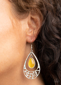 Paparazzi Accessories ✽ DEW You Feel Me? - Yellow Earrings✽Flat Rate Ship $4.50✽