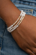Load image into Gallery viewer, Paparazzi Accessories ✽ How Does Your Garden GLOW - White Bracelet✽Flat Rate Ship $4.50✽
