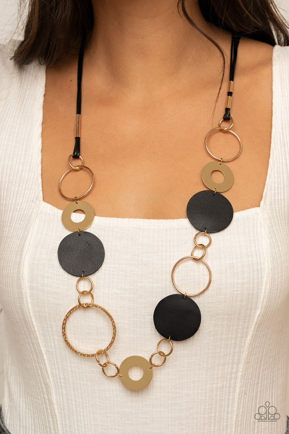 Paparazzi Accessories ✽ Sooner or LEATHER - Black Necklace✽Flat Rate Ship $4.50✽