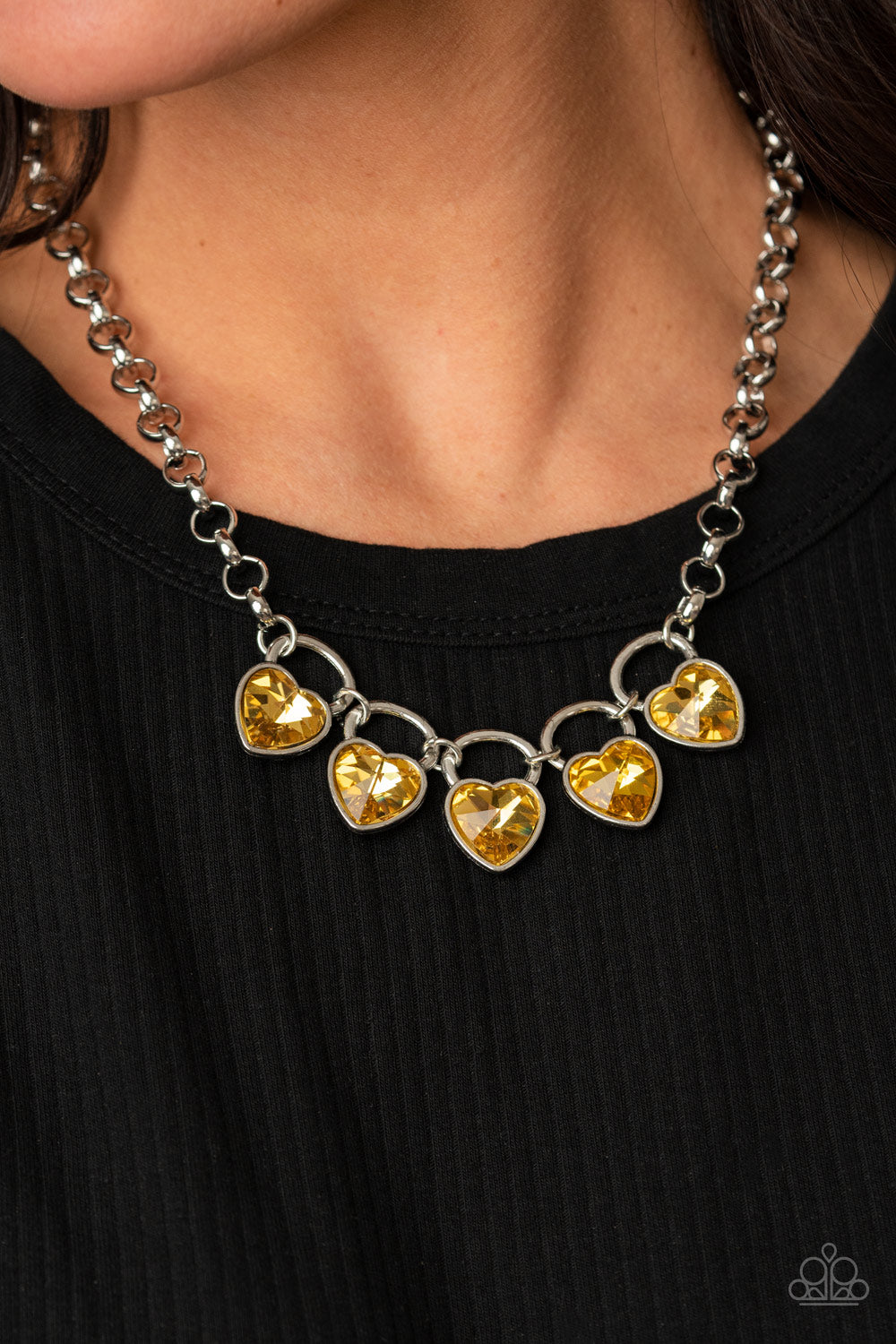 Paparazzi Accessories ✽ HEART On Your Heels - Yellow Necklace✽Flat Rate Ship $4.50✽