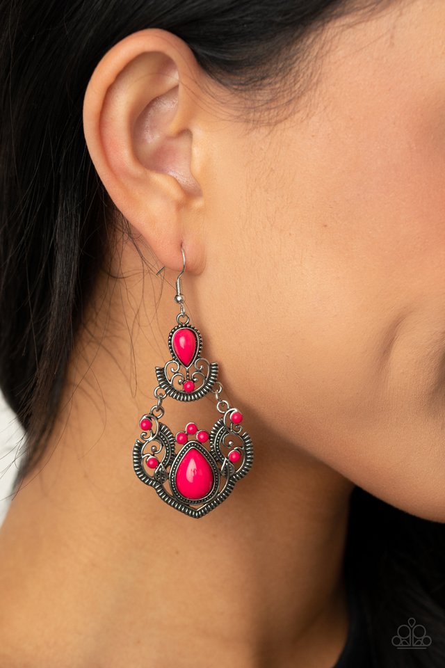Paparazzi Accessories ❋Palm Tree Tiaras - Pink Earrings❋ Flat Rate Ship $4.50❋