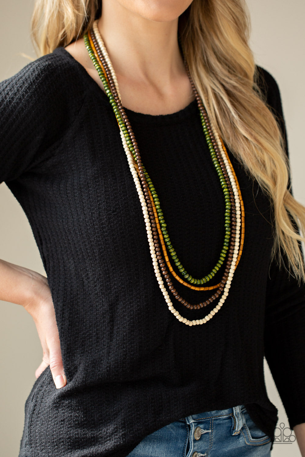 Paparazzi Accessories ✽Bermuda Beaches - Green Necklace✽Flat Rate Ship $4.50✽