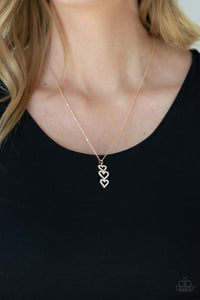 Paparazzi Accessories ✽ With All Your HEARTS - Gold Necklace✽Flat Rate Ship $4.50✽