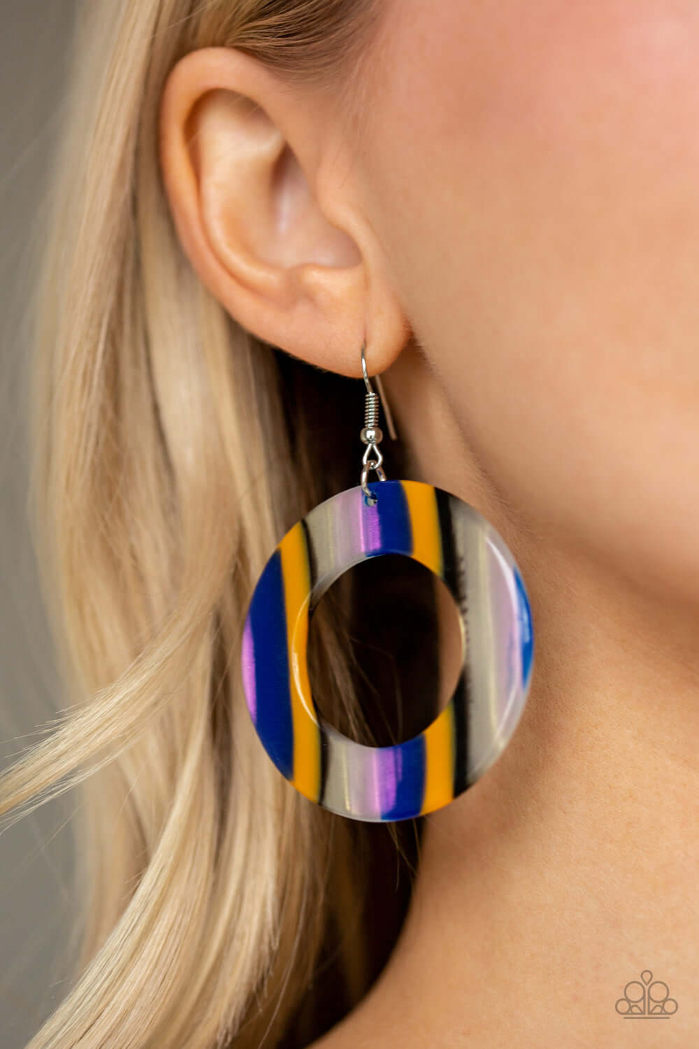 Paparazzi Accessories ✽ In Retrospect - Blue Earrings✽Flat Rate Ship $4.50✽ - Image #2