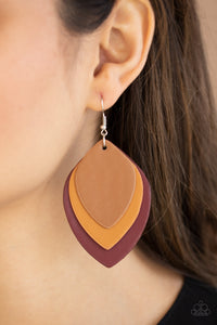 Paparazzi Accessories ✽ Light as a LEATHER - Red Earrings✽Flat Rate Ship $4.50✽