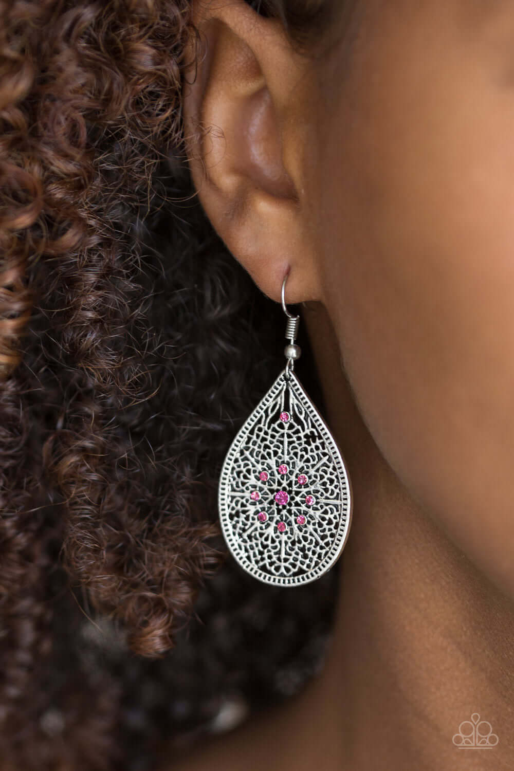 Paparazzi Accessories ✽ Dinner Party Posh - Pink Earrings✽Flat Rate Ship $4.50✽ - Image #2