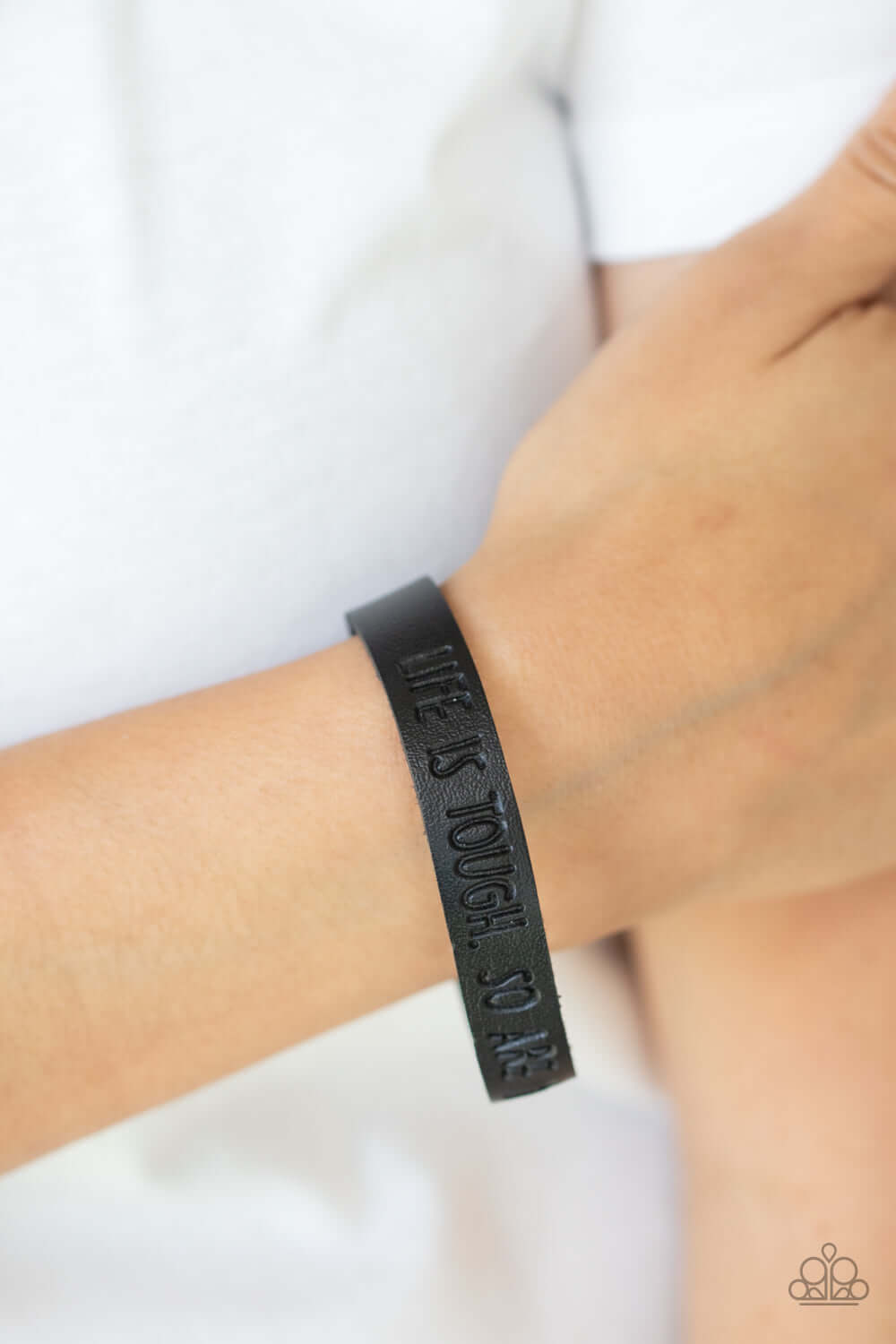 Paparazzi Accessories ❋Life is Tough - Black Bracelet❋ Flat Rate Ship $4.50❋ - Image #2