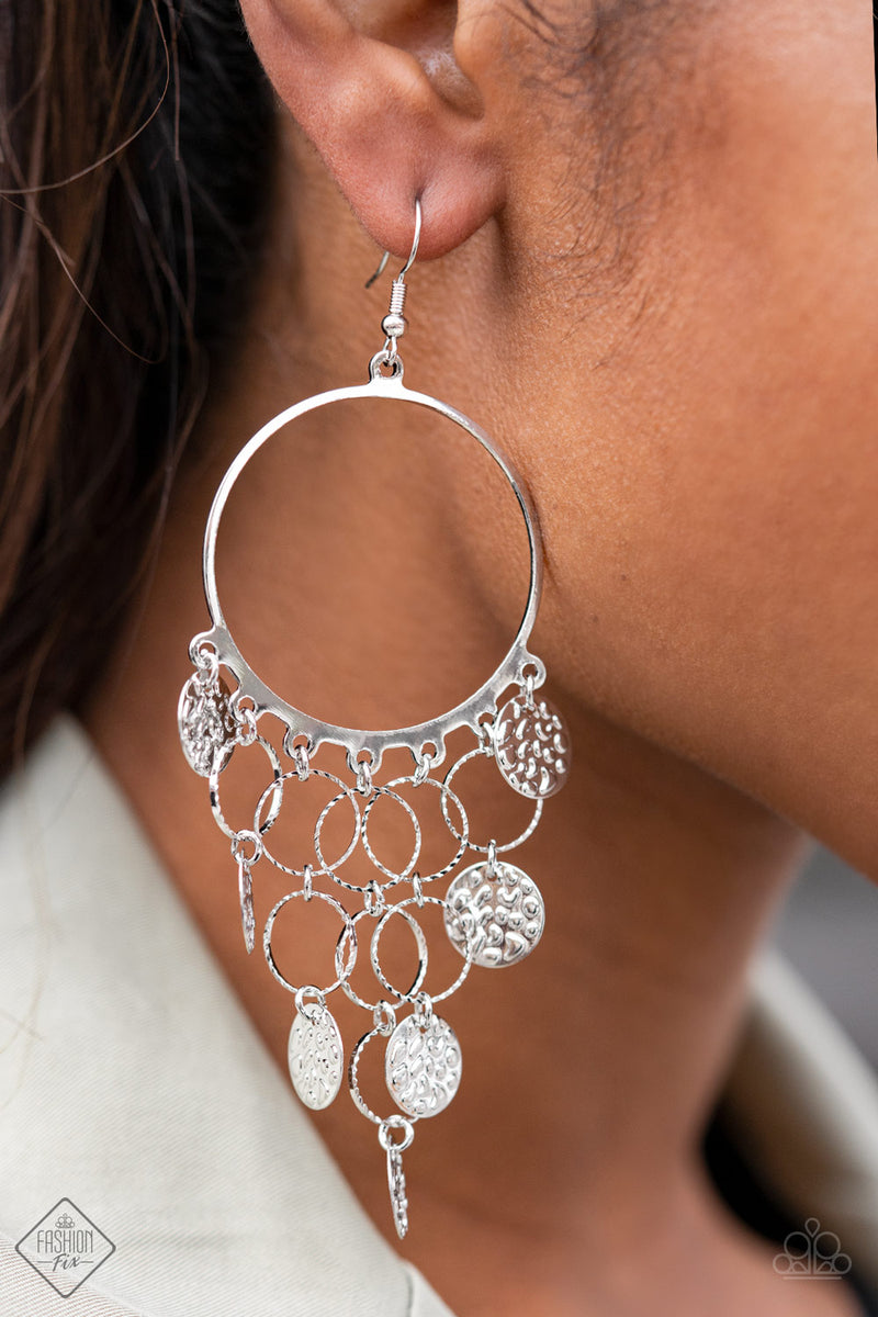Paparazzi Accessories ❋All CHIME High - Silver Earrings❋ Flat Rate Ship $4.50❋