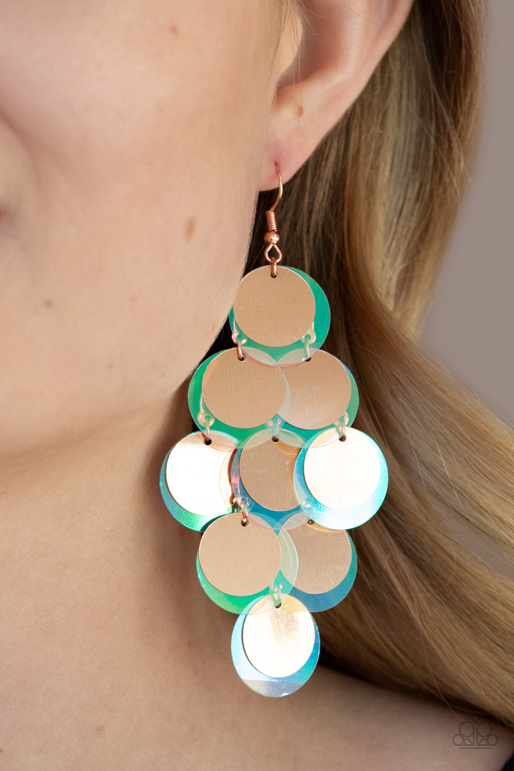 Paparazzi Accessories ✽Sequin Seeker - Copper Earrings✽Flat Rate Ship $4.50✽