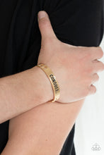 Load image into Gallery viewer, Paparazzi Accessories ❋Conquer Your Fears - Gold Mens Bracelet❋ Flat Rate Ship $4.50❋
