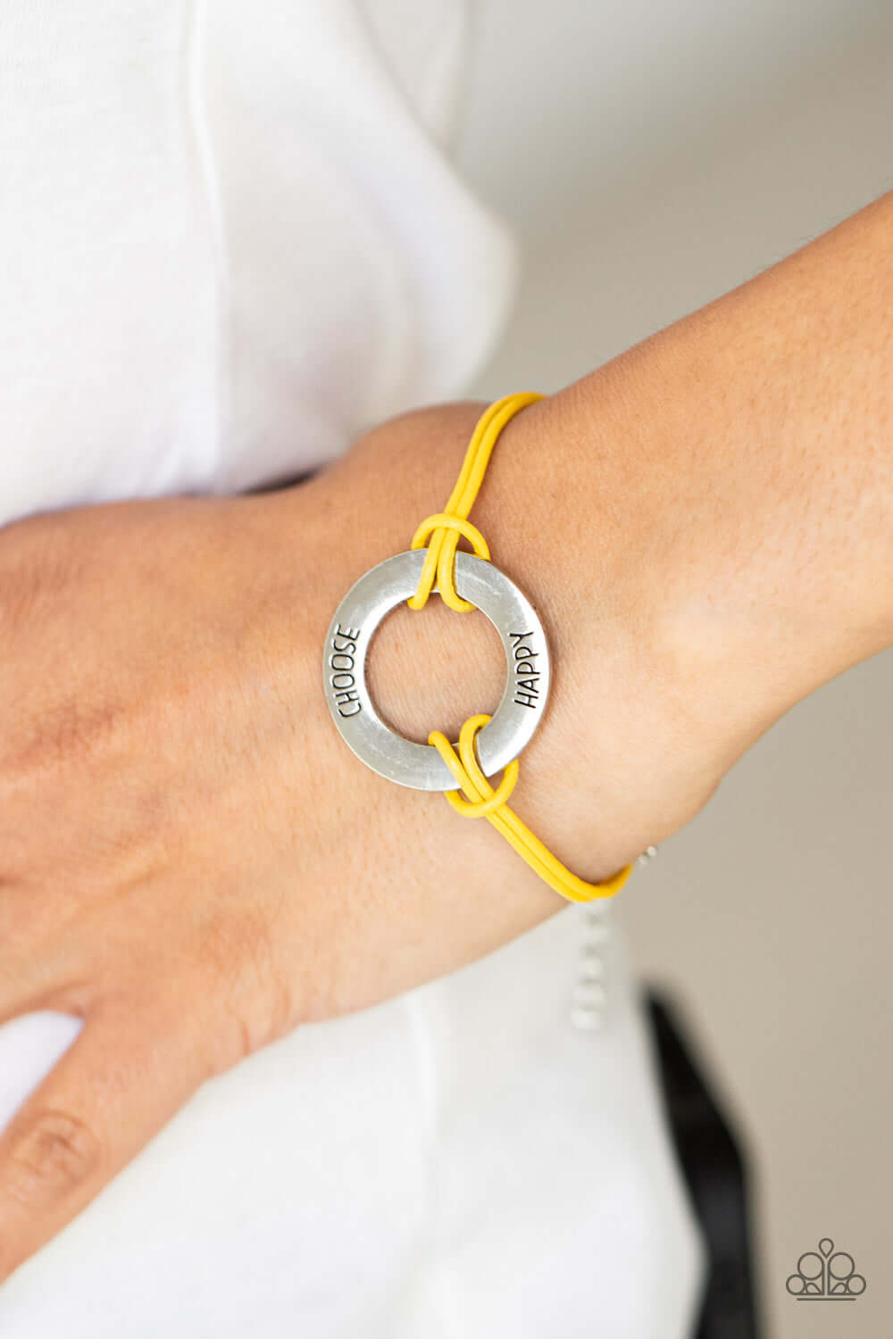 Paparazzi Accessories ❋Choose Happy - Yellow Bracelet❋ Flat Rate Ship $4.50❋ - Image #2