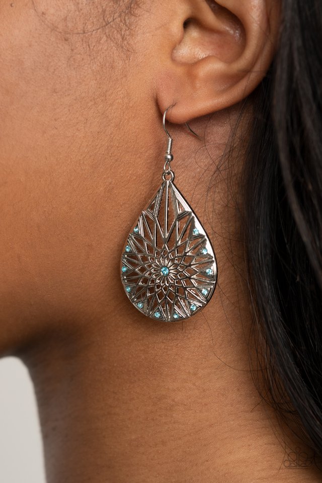 Paparazzi Accessories ✽Icy Mosaic - Blue Earrings✽Flat Rate Ship $4.50✽