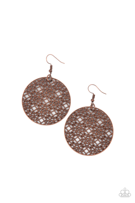 brought✽to✽you✽by✽blingflingbykat✽metallic-mosaic-copper-earrings-paparazzi-accessories