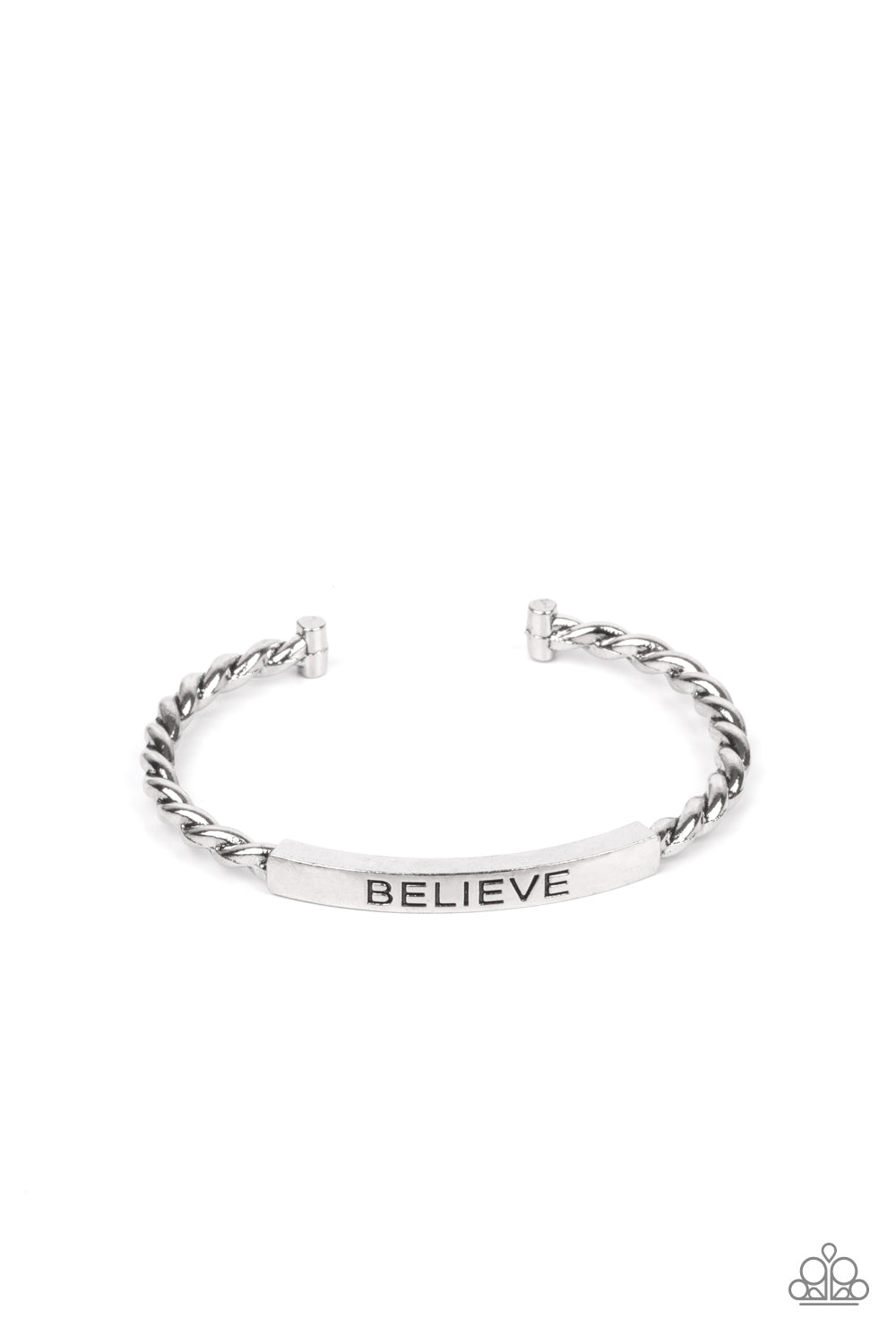 brought-to-you-by-blingflingbykat-keep-calm-and-believe-silver-mens bracelet-paparazzi-accessories-