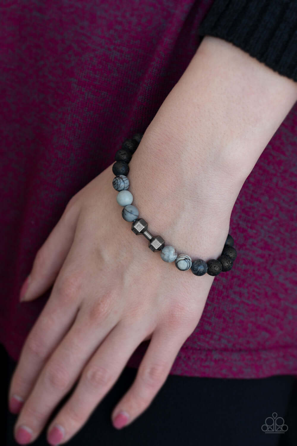Paparazzi Accessories ✽ All About The Present - Black Bracelet✽Flat Rate Ship $4.50✽ - Image #2