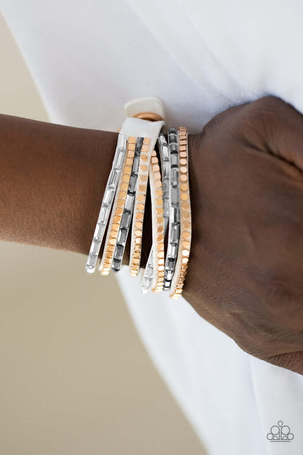 Paparazzi Accessories ✽ This Time With Attitude - White Bracelet✽Flat Rate Ship $4.50✽ - Image #2