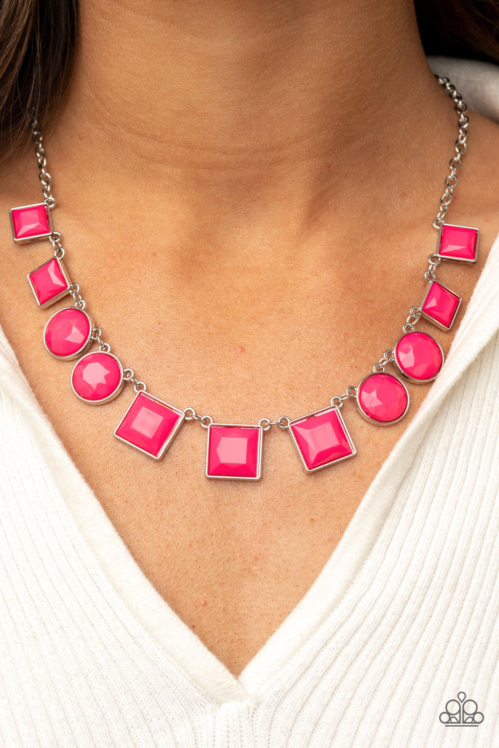 Paparazzi Accessories ✽Tic Tac TREND - Pink Necklace✽Flat Rate Ship $4.50✽