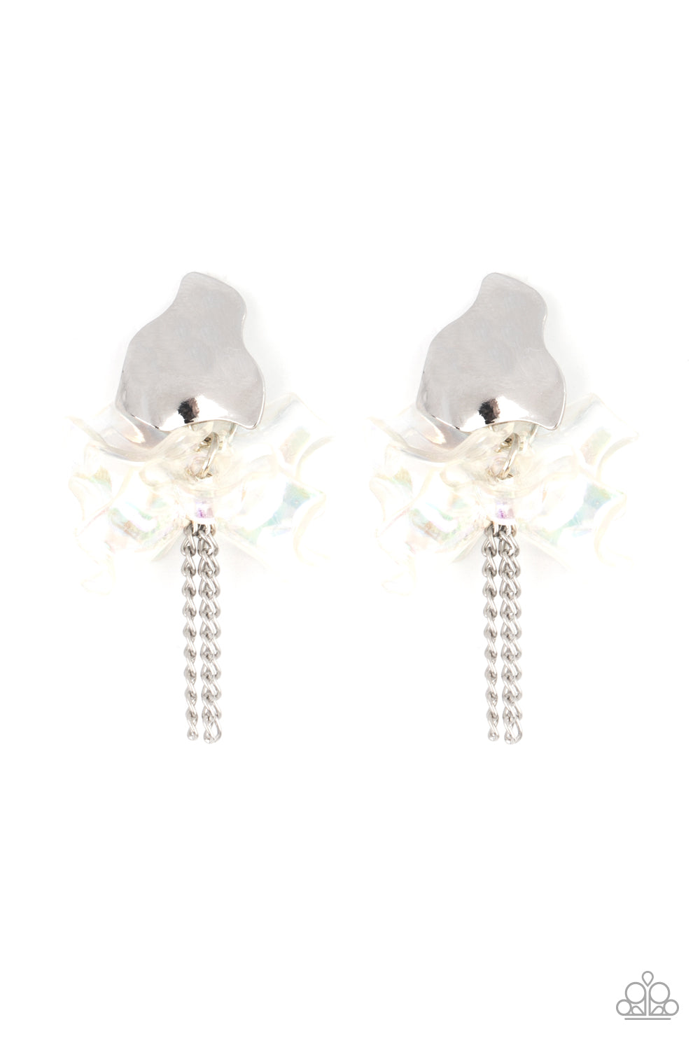 brought-to-you-by-blingflingbykat-harmonically-holographic-white-post earrings-paparazzi-accessories-