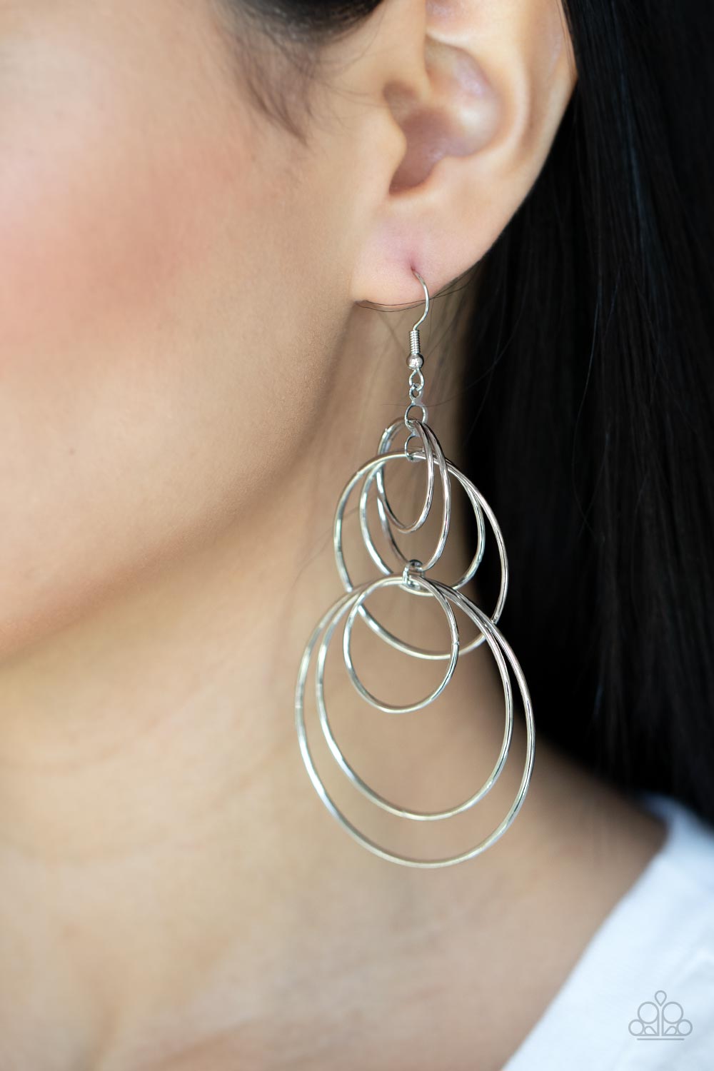 Paparazzi Accessories ❋I Feel Dizzy - Silver Earrings❋ Flat Rate Ship $4.50❋