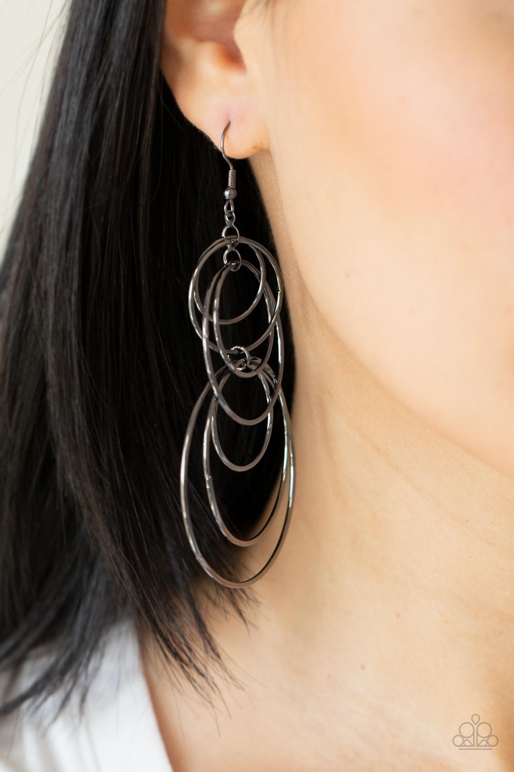 Paparazzi Accessories ❋I Feel Dizzy - Black Earrings❋ Flat Rate Ship $4.50❋