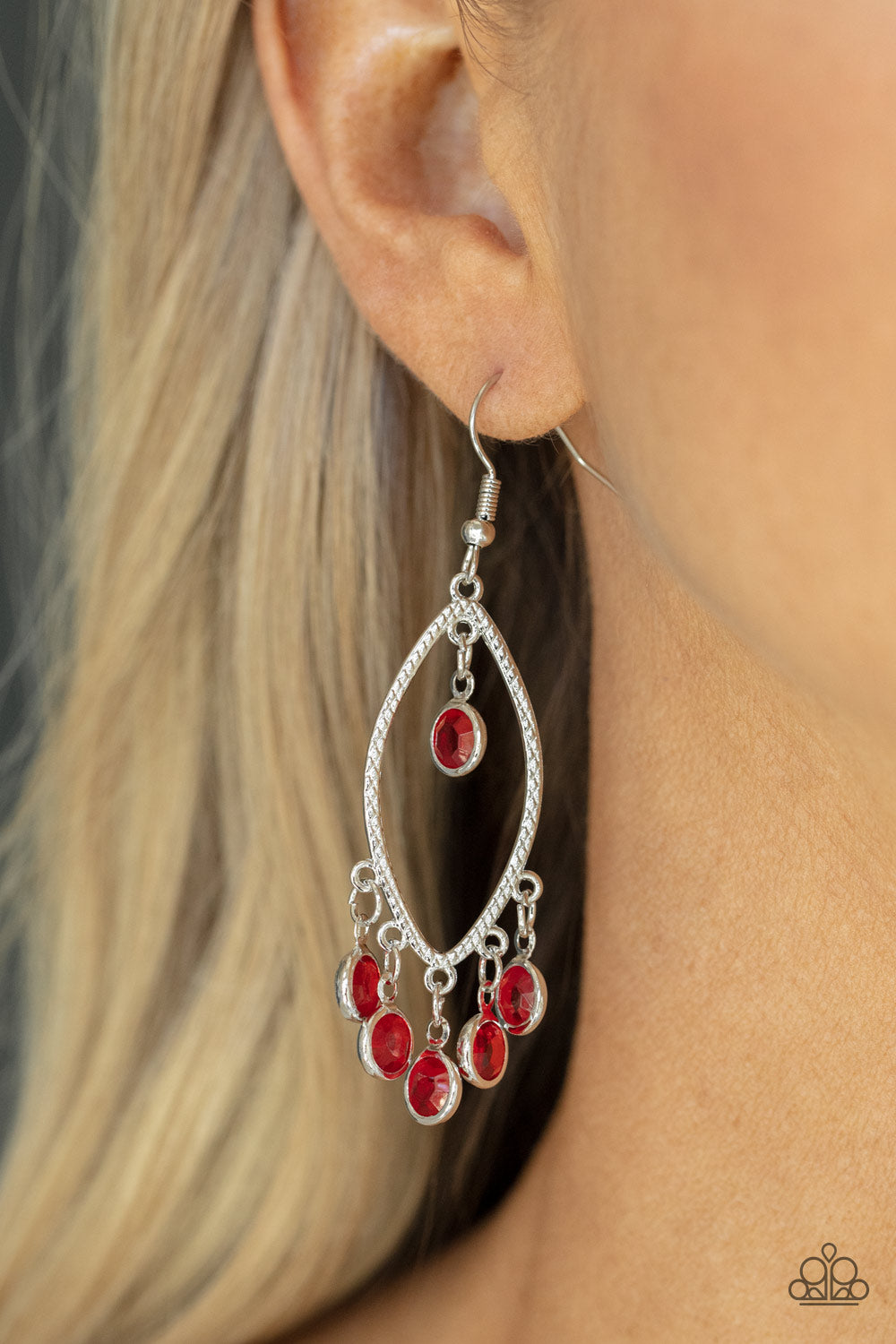 Paparazzi Accessories ❋Glassy Grotto - Red Earrings❋ Flat Rate Ship $4.50❋