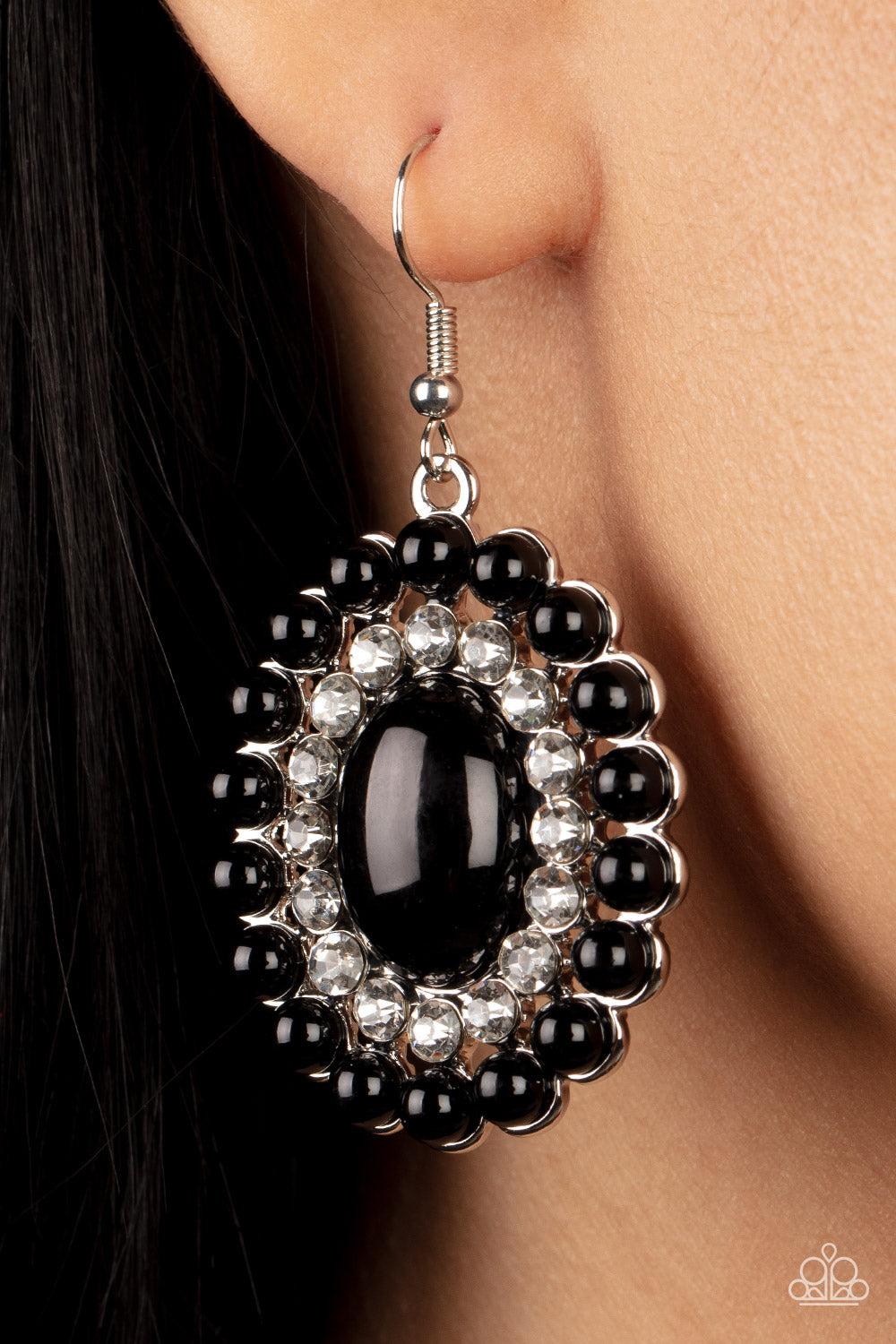 Paparazzi Accessories ❋Dolled Up Dazzle - Black Earrings❋ Flat Rate Ship $4.50❋ - Image #2