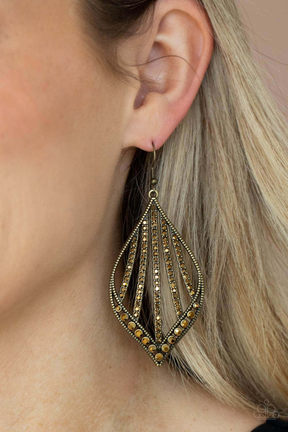 Paparazzi Accessories ❋Showcase Sparkle - Brass Earrings❋ Flat Rate Ship $4.50❋