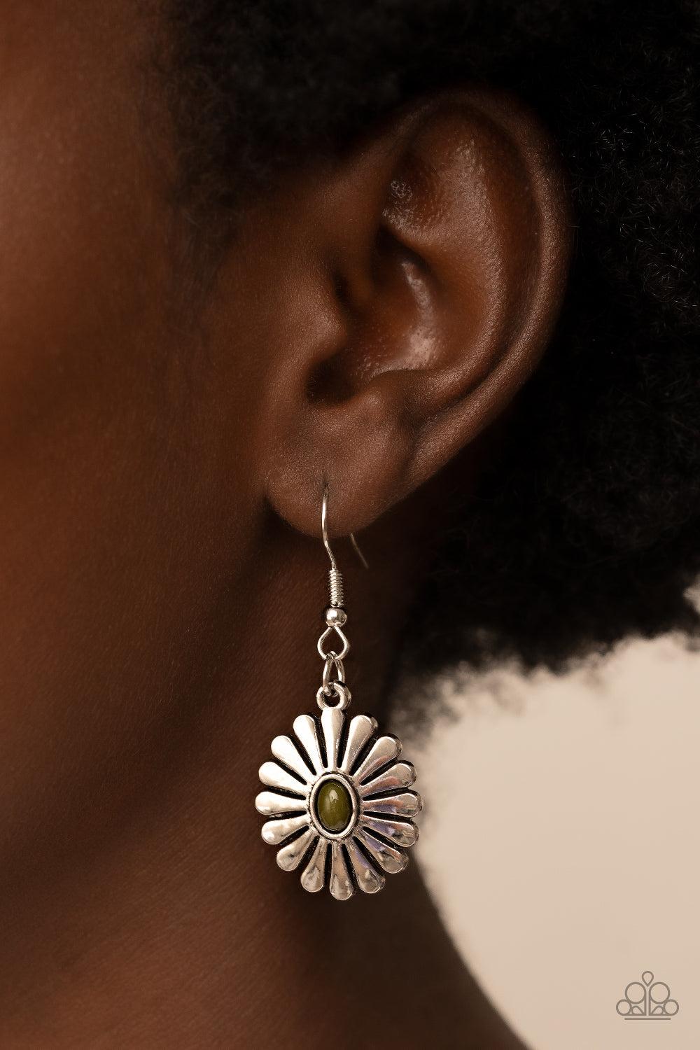 Paparazzi Accessories ❋Delectably Daisy - Green Earrings❋ Flat Rate Ship $4.50❋ - Image #2