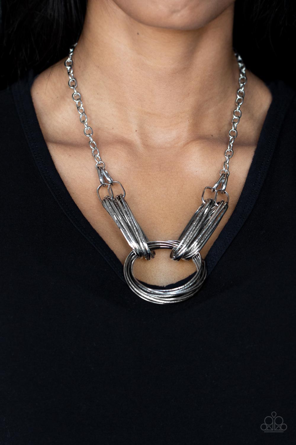 Paparazzi Accessories ❋Lip Sync Links - Silver Necklace❋ Flat Rate Ship $4.50❋