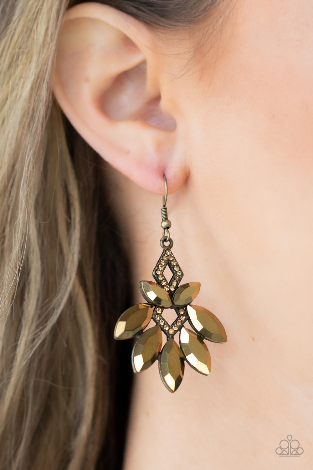 Paparazzi Accessories ❋Galaxy Grandeur - Brass Earrings❋ Flat Rate Ship $4.50❋