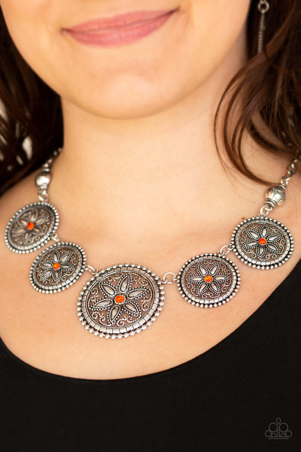 Paparazzi Accessories ✽ Written In The STAR LILIES - Orange Necklace✽Flat Rate Ship $4.50✽ - Image #2