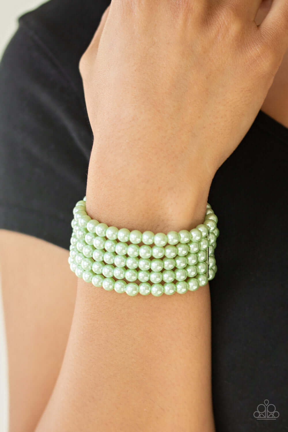 Paparazzi Accessories ✽ Pearl Bliss - Green Bracelet✽Flat Rate Ship $4.50✽ - Image #2