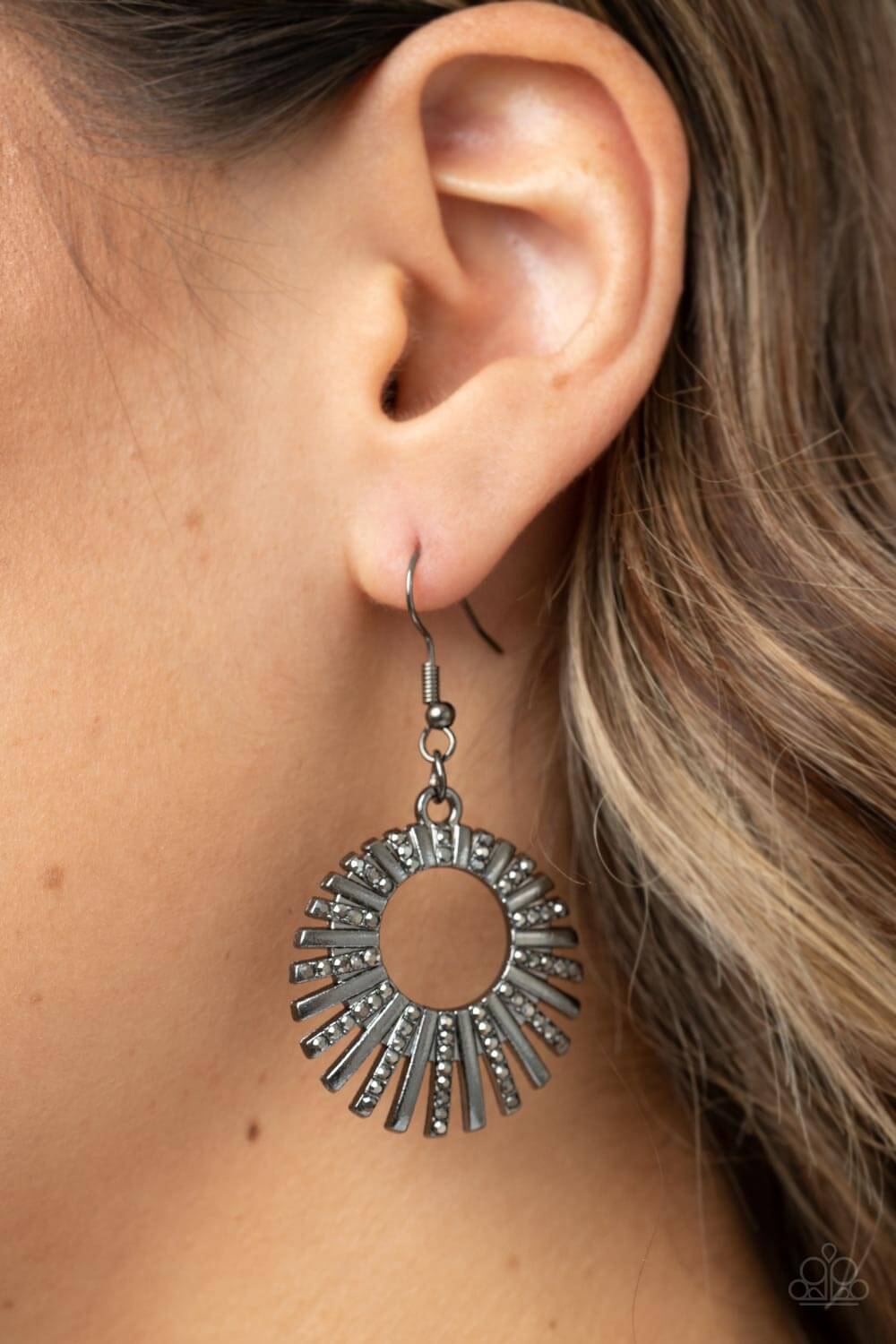 Paparazzi Accessories ❋Rebel Resplendence - Black Earrings❋ Flat Rate Ship $4.50❋ - Image #2
