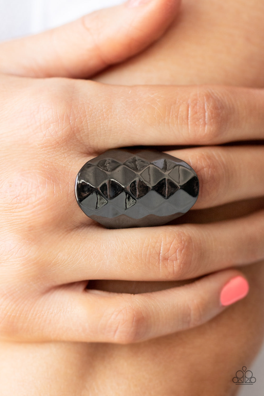 Paparazzi Accessories ❋Ferociously Faceted - Black Ring❋ Flat Rate Ship $4.50❋