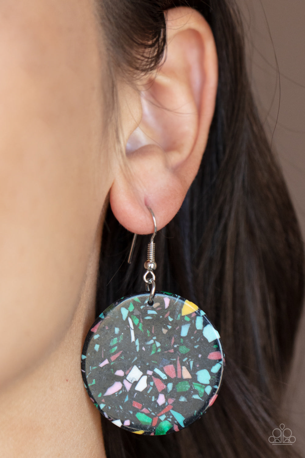 Paparazzi Accessories ❋Tenaciously Terrazzo - Black Earrings❋ Flat Rate Ship $4.50❋