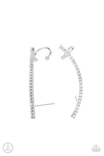Load image into Gallery viewer, brought-to-you-by-blingflingbykat-sleekly-shimmering-white-post earrings-paparazzi-accessories-
