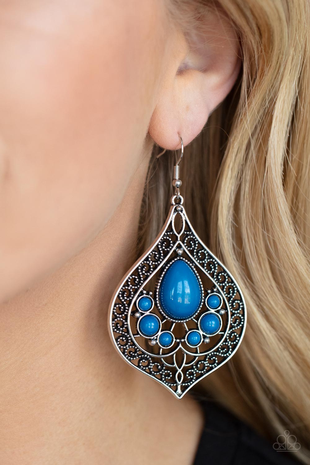 Paparazzi Accessories ❋New Delhi Nouveau - Blue Earrings❋ Flat Rate Ship $4.50❋
