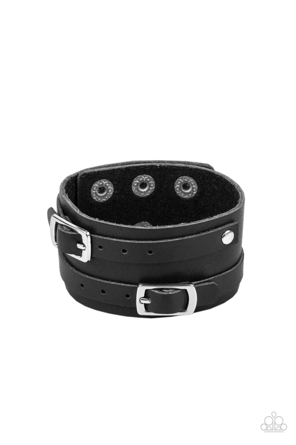brought-to-you-by-blingflingbykat-bronco-bustin-buckles-black-mens bracelet-paparazzi-accessories-