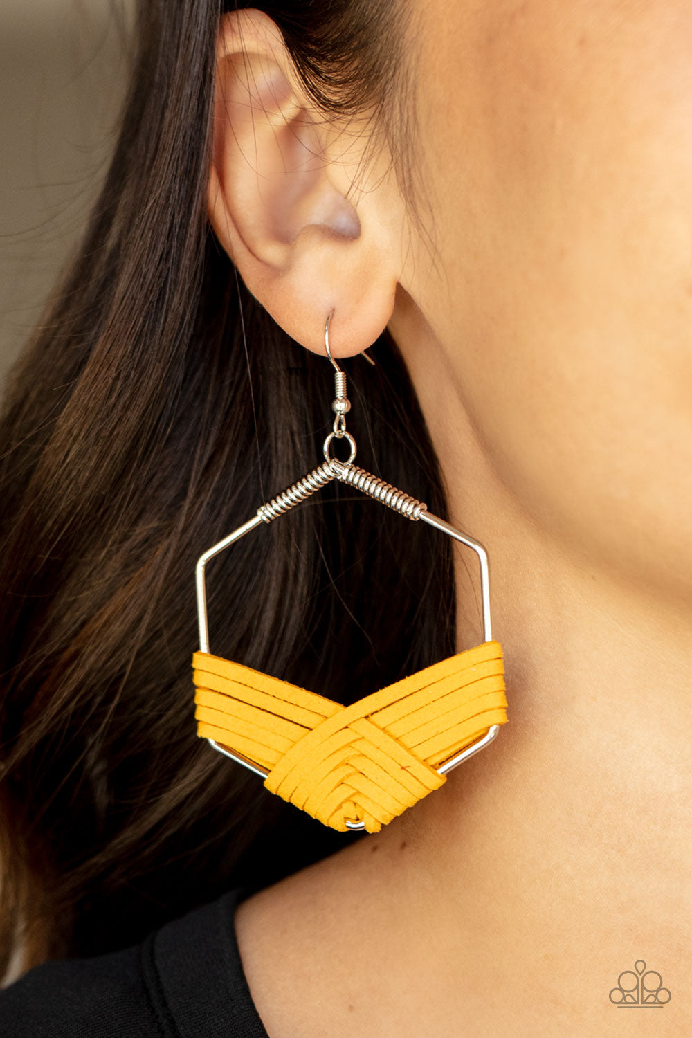 Paparazzi Accessories ❋Suede Solstice - Yellow Earrings❋ Flat Rate Ship $4.50❋