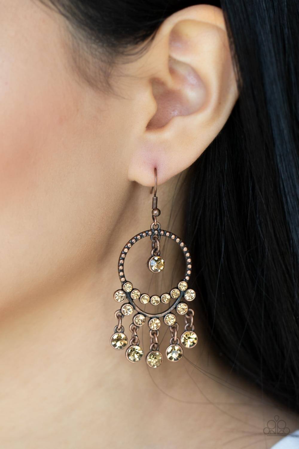 Paparazzi Accessories ❋Cosmic Chandeliers - Copper Earrings❋ Flat Rate Ship $4.50❋ - Image #2