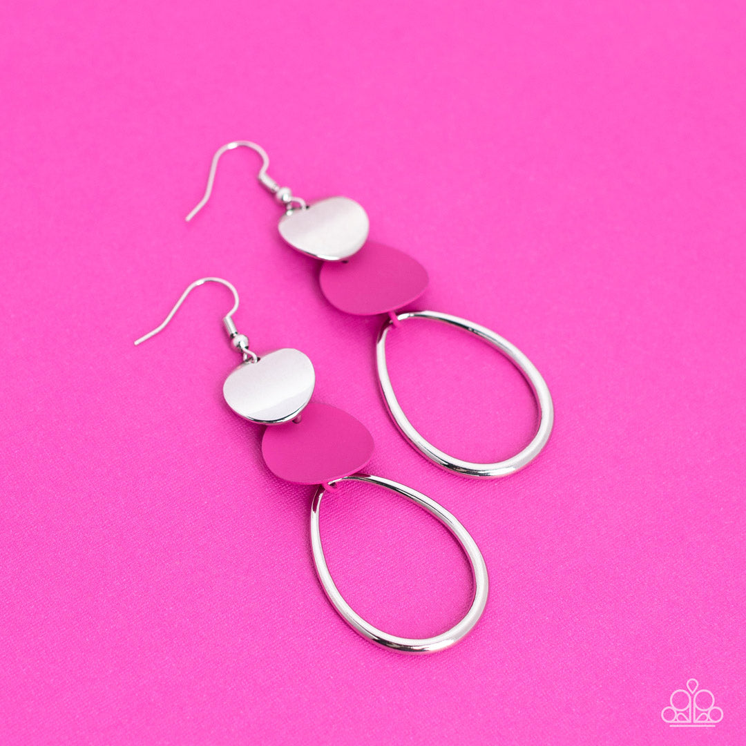 Paparazzi Accessories ❋Retro Reception - Pink Earrings❋ Flat Rate Ship $4.50❋