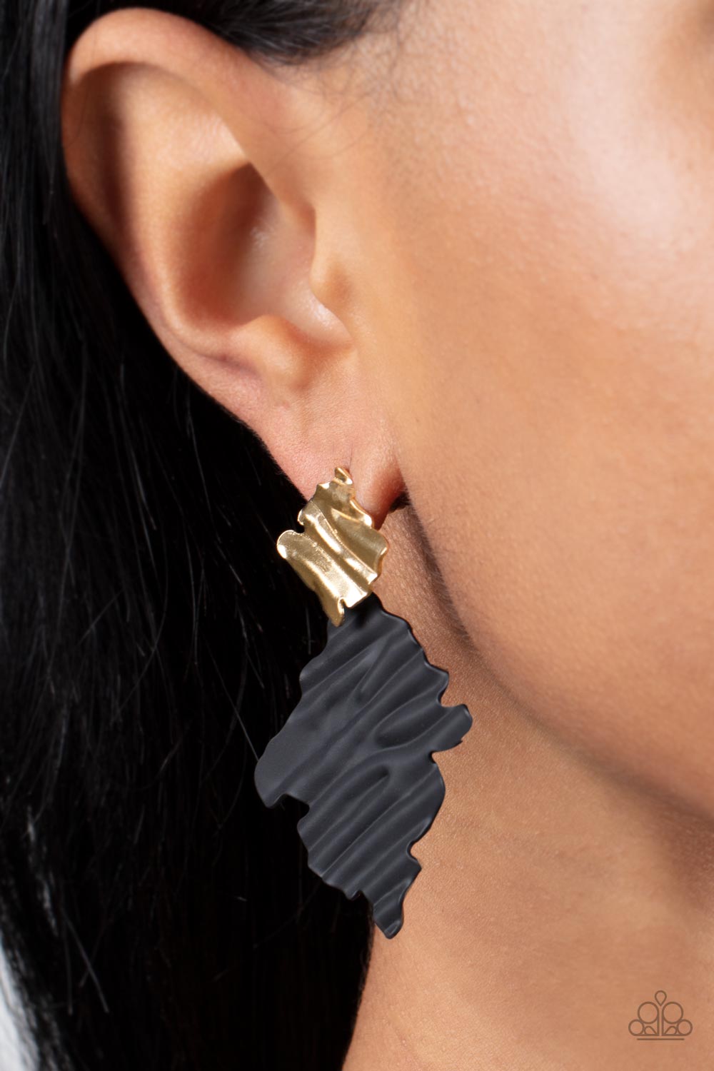 Paparazzi Accessories ❋Crimped Couture - Gold Post Earrings❋ Flat Rate Ship $4.50❋