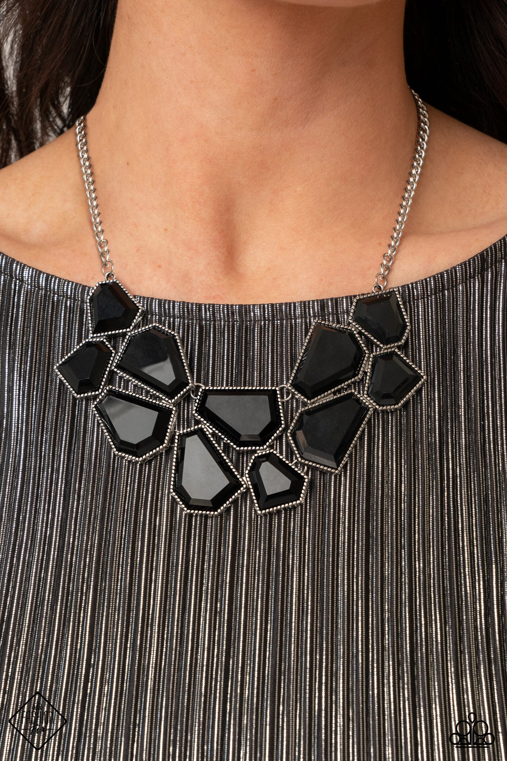 Paparazzi Accessories ❋Double-DEFACED - Black Necklace❋ Flat Rate Ship $4.50❋