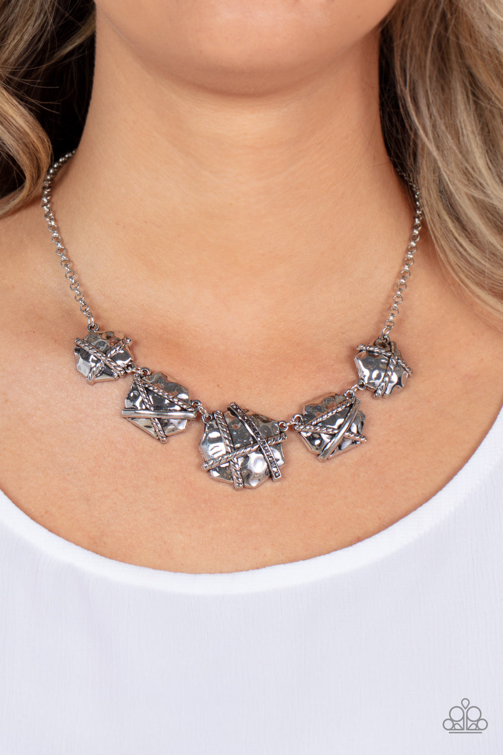 Paparazzi Accessories ❋Keep Guard - Silver Necklace❋ Flat Rate Ship $4.50❋