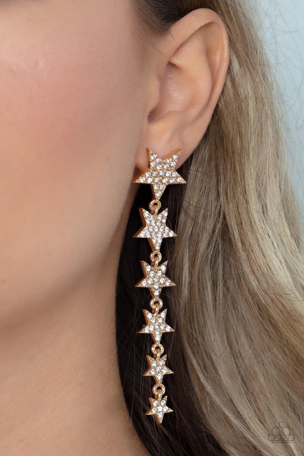 Paparazzi Accessories ❋Americana Attitude - Gold Post Earrings❋ Flat Rate Ship $4.50❋