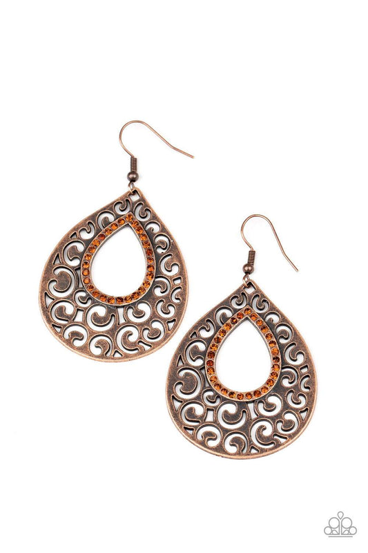 brought✽to✽you✽by✽blingflingbykatairy-applique-copper-earrings✽paparazzi-accessories