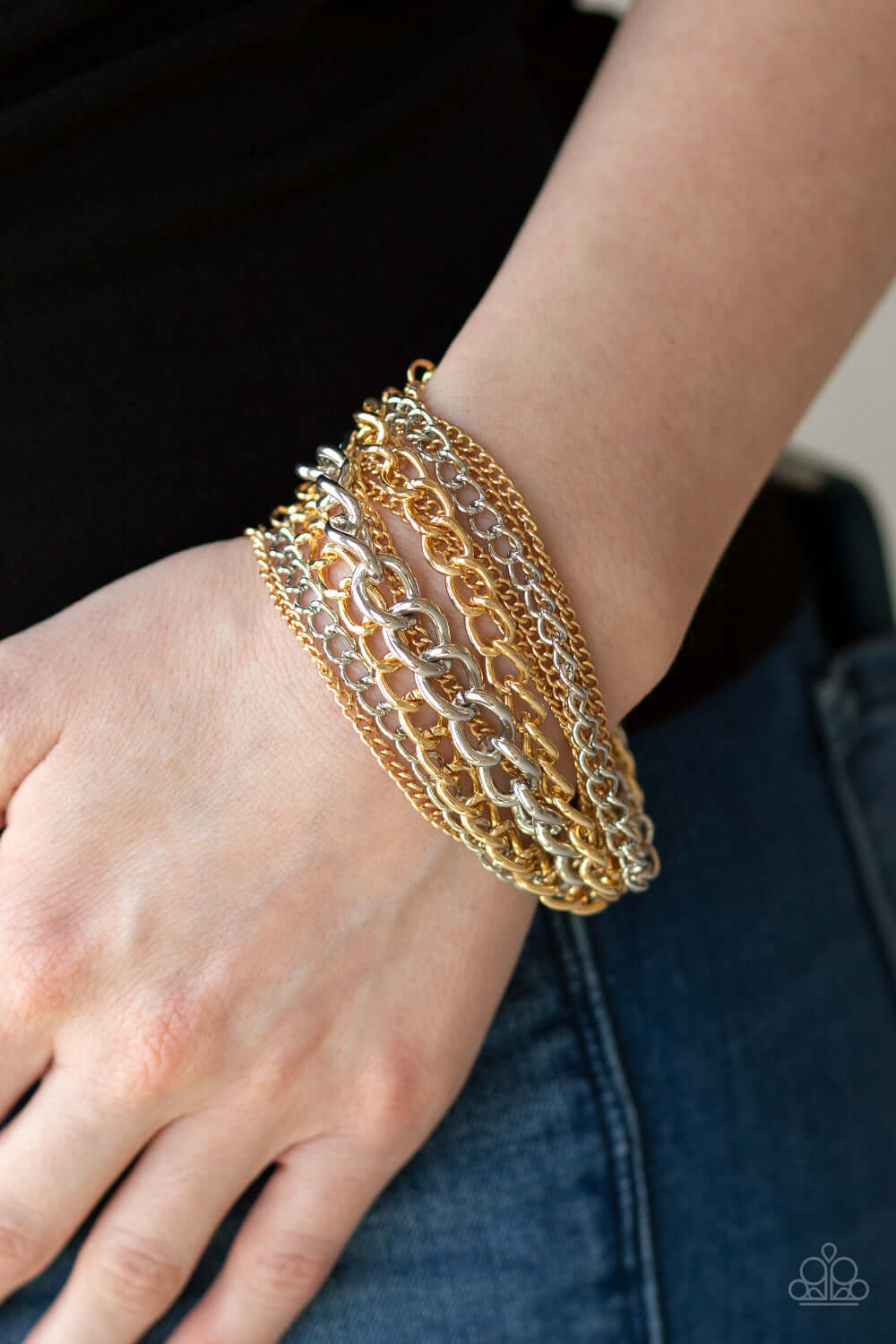 Paparazzi Accessories ✽ Metallic Horizon - Gold Bracelet✽Flat Rate Ship $4.50✽ - Image #2
