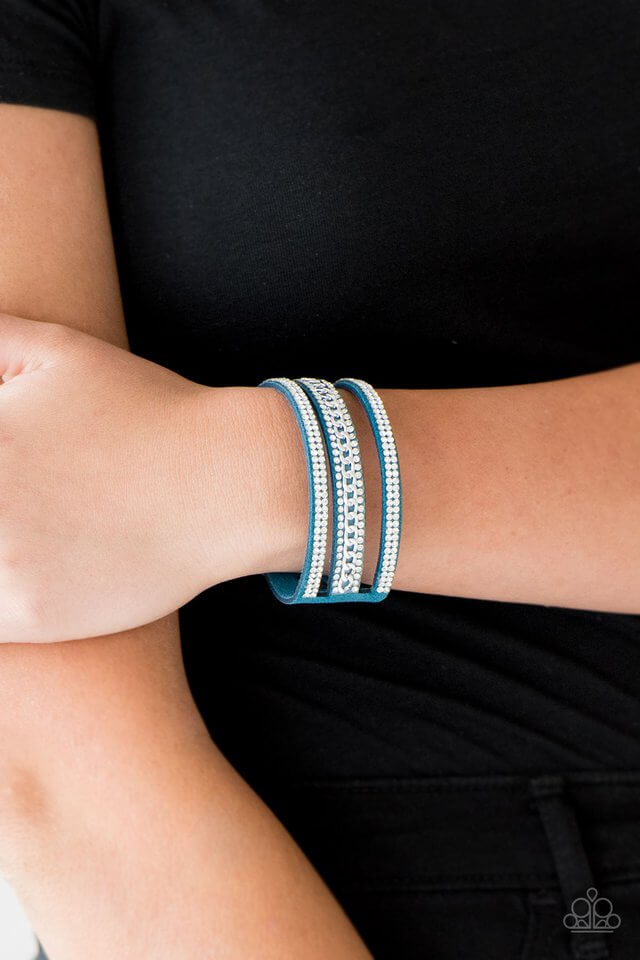 Paparazzi Accessories ❋Rollin In Rhinestones - Blue Bracelet❋ Flat Rate Ship $4.50❋ - Image #2